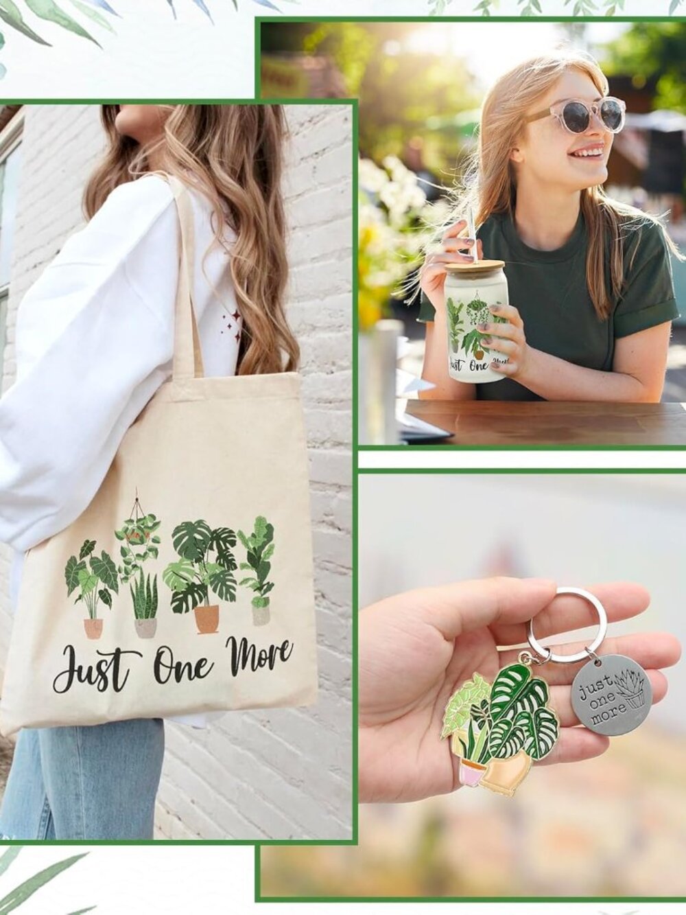 Plant Lover Gifts for Women, Plant Lady Tote Bag 16oz Just One More Iced Coffee - Picture 9 of 9